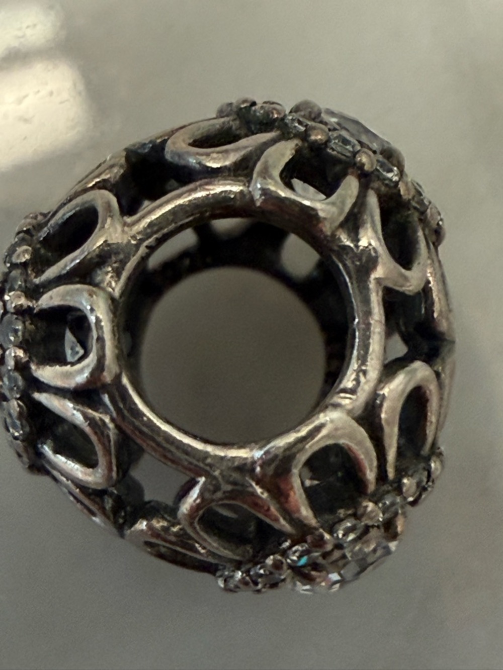 Pandora Floral Brilliance Charm. Sterling Silver & CZ - Picture 6 of 7